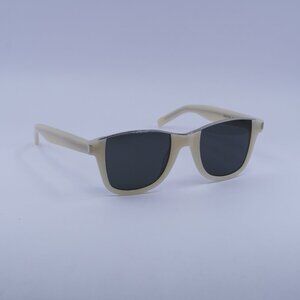 Saint Laurent SL 51 CUT 004 Sunglasses Beige/Silver Square Frame, Grey Lenses